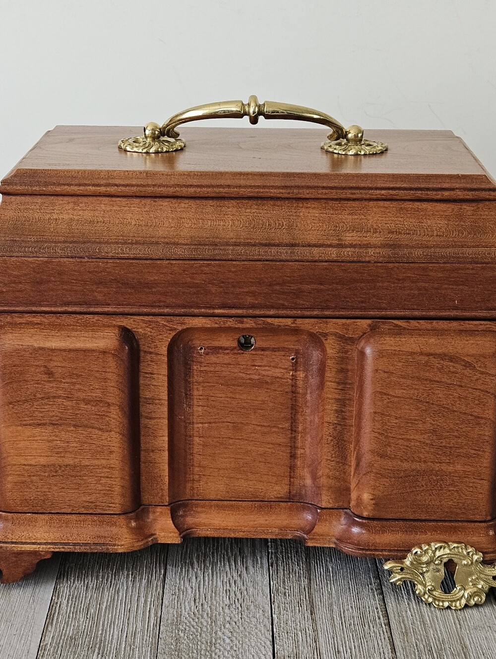 Bartley Collection Newport Inkwell Vintage Tea Caddy Chest Wooden Trinket